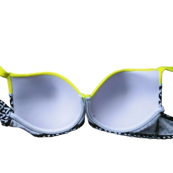 2-Piece Swimsuit/Bikini Padded Underwire Yellow Black White M - Picture 3 of 11